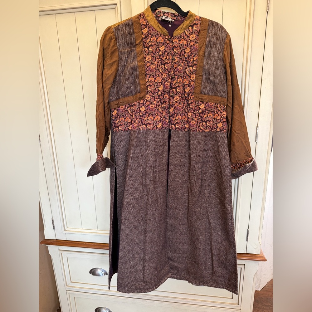 April Cornell Brown/PurpleFloral Coat